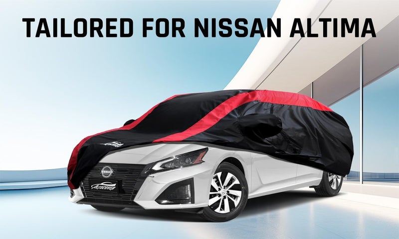 AltoCover Altima Car Cover Waterproof All Weather with Red Strip Design, Custom Fit for Nissan Altima 2002–2025, Altima Accessory with Door Zipper & Windproof Straps - Image 2